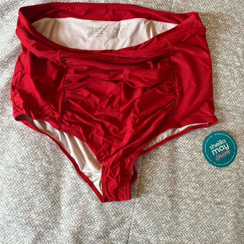 Red High-Waisted swim Bottom Sheila May 20
